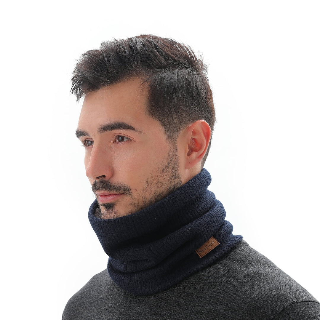 Winter Neck Warmer Men Scarf,Ski Neck Warmer Scarf for Women, Fleece Lining Double Layer Neck Gaiter Face Mask,Navy Blue