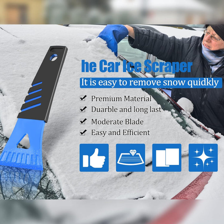 4 Pcs Ice Scraper for Car Windshield Plastic Snow Frost Ice Removal Tools for Cars Trucks Window