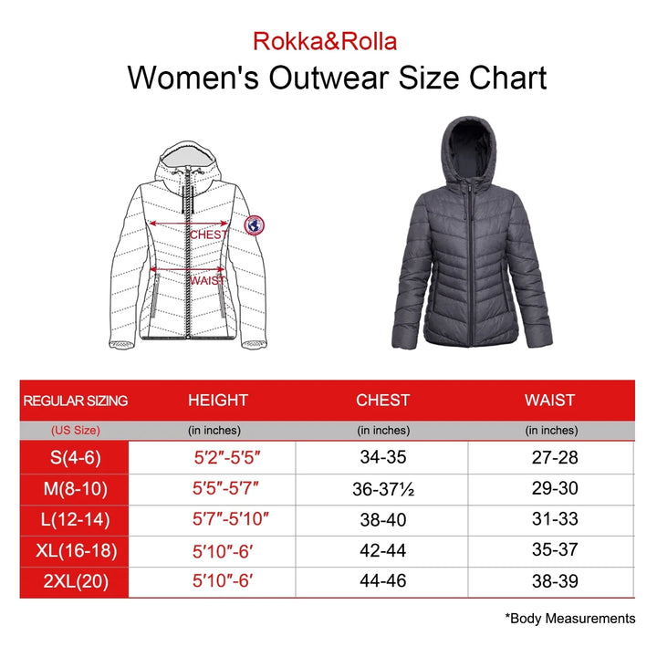 Women'S Light Puffer Jacket Coat, up to 2XL