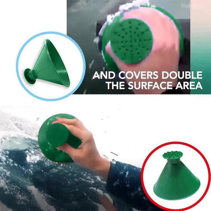 New Winter Auto Car Magic Window Windshield Car Ice Scraper Shaped Funnel Snow Remover Deicer Cone Tool Scraping a Round