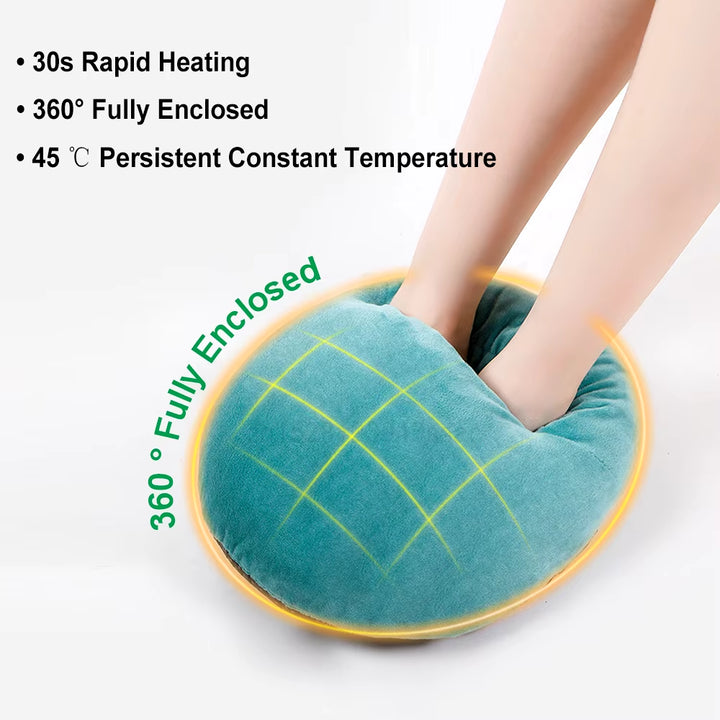 Electric Foot Heater USB Foot Heating Pad Portable Foot Warmer Heater with 3 Adjusted Temperature Soft Wearable Foots Warmer Mat