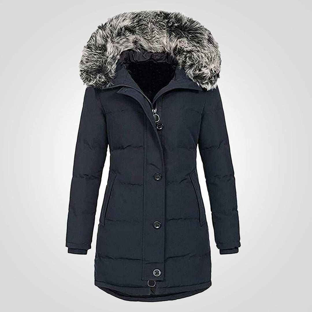 Women'S down Coat with Winter Warm inside Fleece Padded Hooded Coat Jacket Slim Zipper Hoodie Jacket