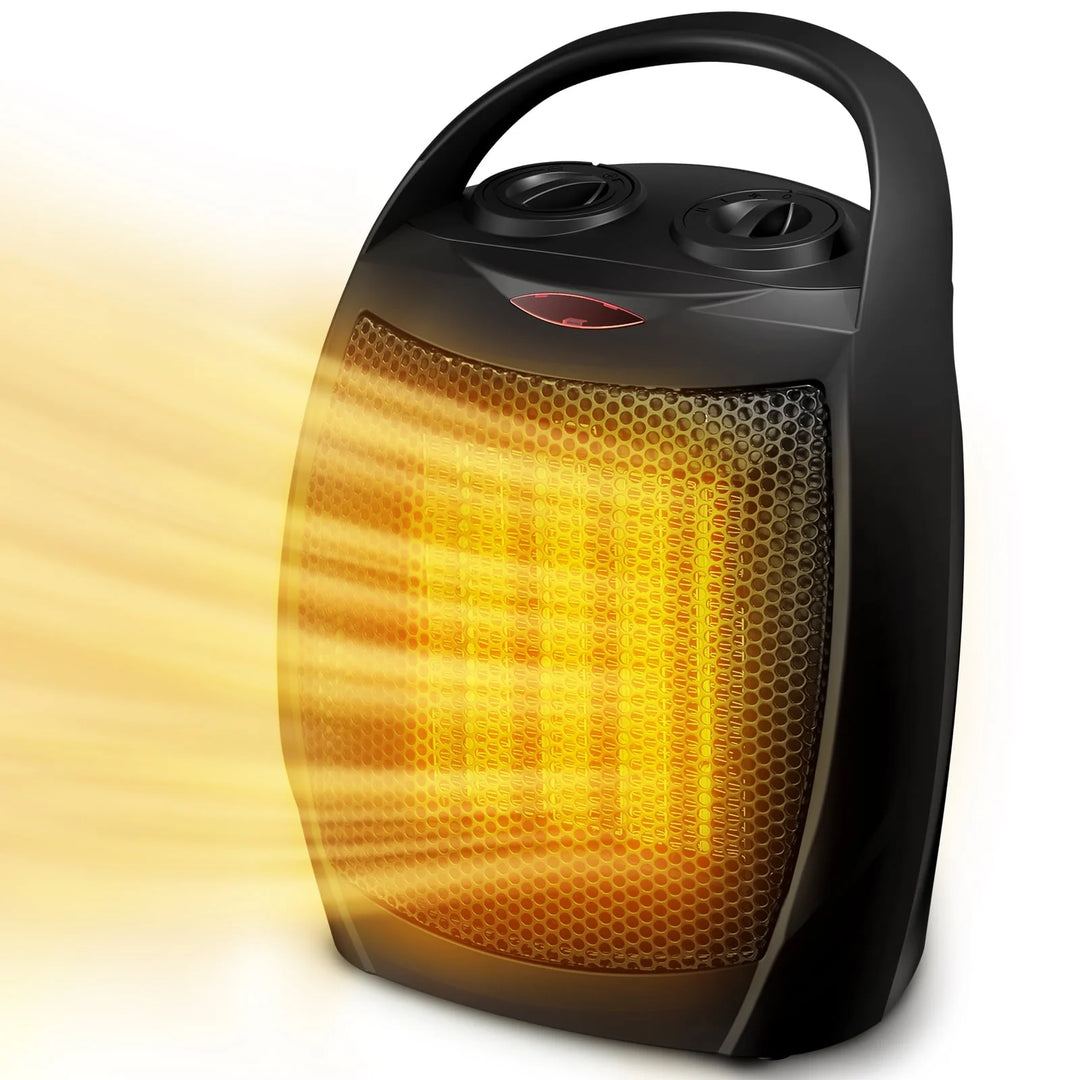 Compact 1500W Electric 3 Speed Ceramic Space Heater for Indoor Use