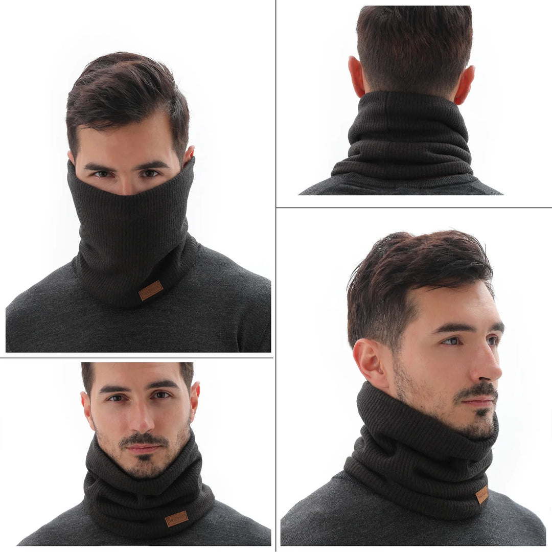 Winter Neck Warmer Men Scarf,Ski Neck Warmer Scarf for Women, Fleece Lining Double Layer Neck Gaiter Face Mask,Navy Blue