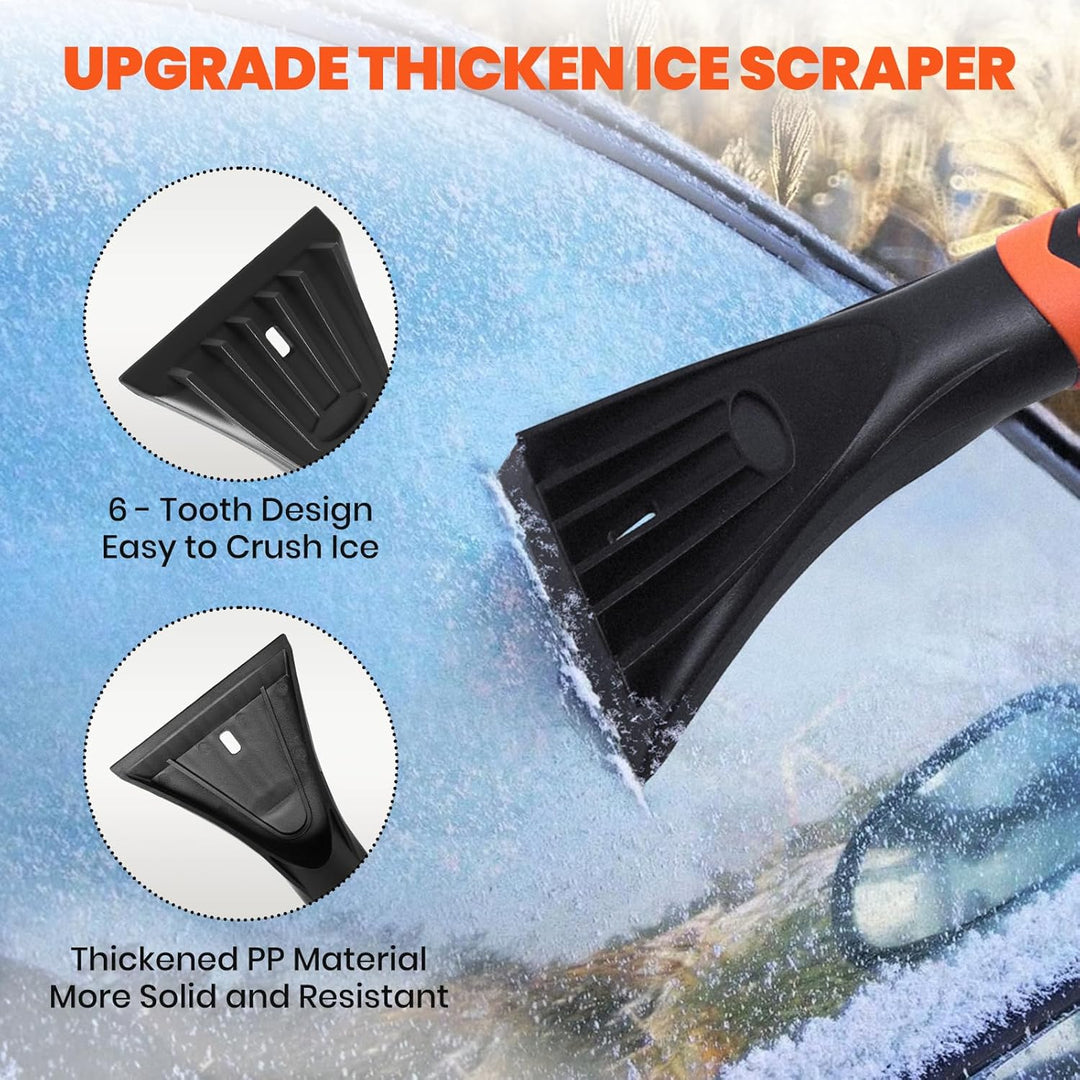 3-In-1 Snow Brush for Car, Ice Scrapers for Car Windshield Extendable, 180° Pivoting Snow Brush and Scraper with Squeegee and Eva Grip, for Truck Car Auto