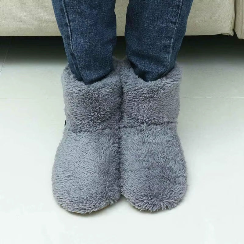 Winter USB Electric Heating Shoes for Women Men Comfortable Plush Foot Warmer Boots Warm Heated Shoes Slipper Indoor Outdoor