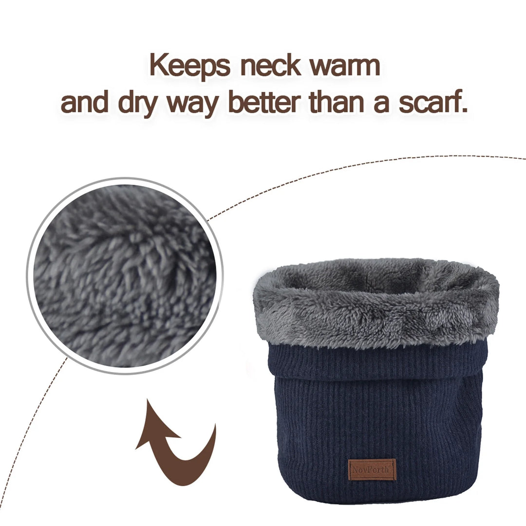 Winter Neck Warmer Men Scarf,Ski Neck Warmer Scarf for Women, Fleece Lining Double Layer Neck Gaiter Face Mask,Navy Blue