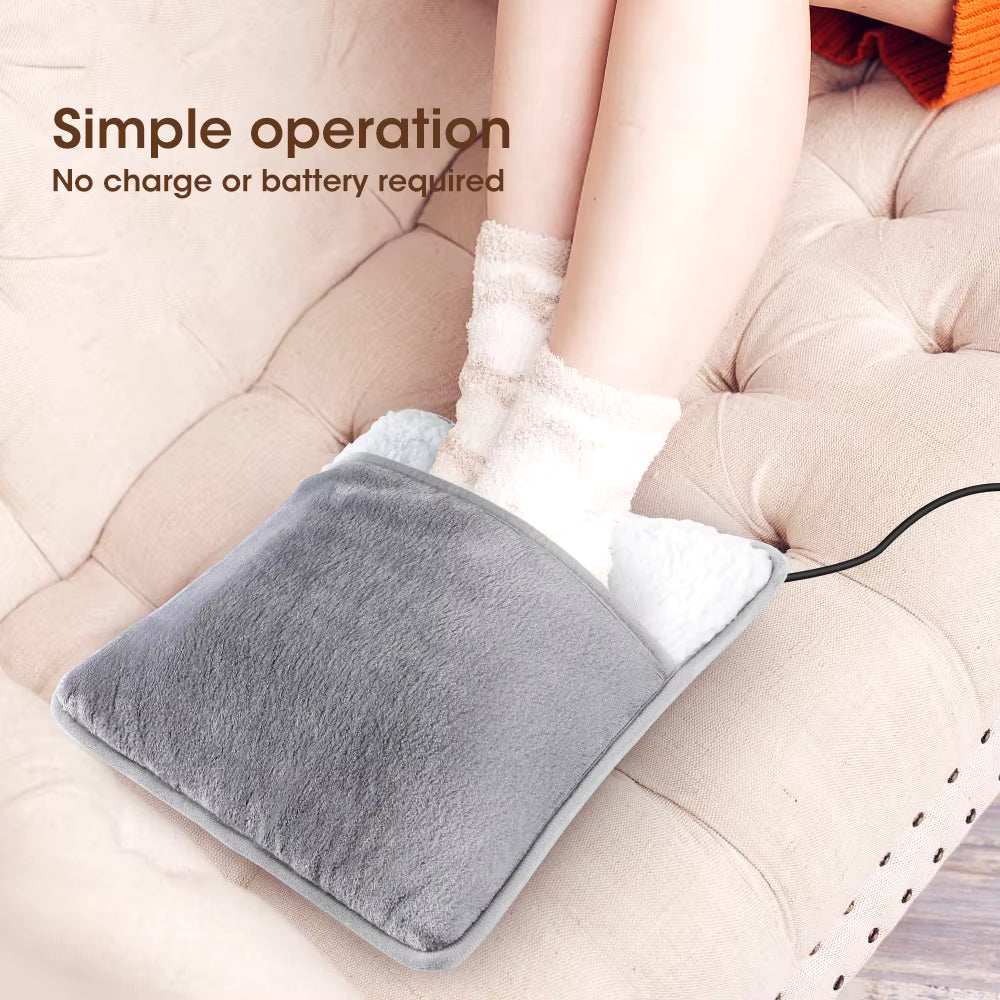 Electric Heated Foot Warmer USB Charging Heating Foot Mats Washable Household Foot Warmer Winter Office Heater