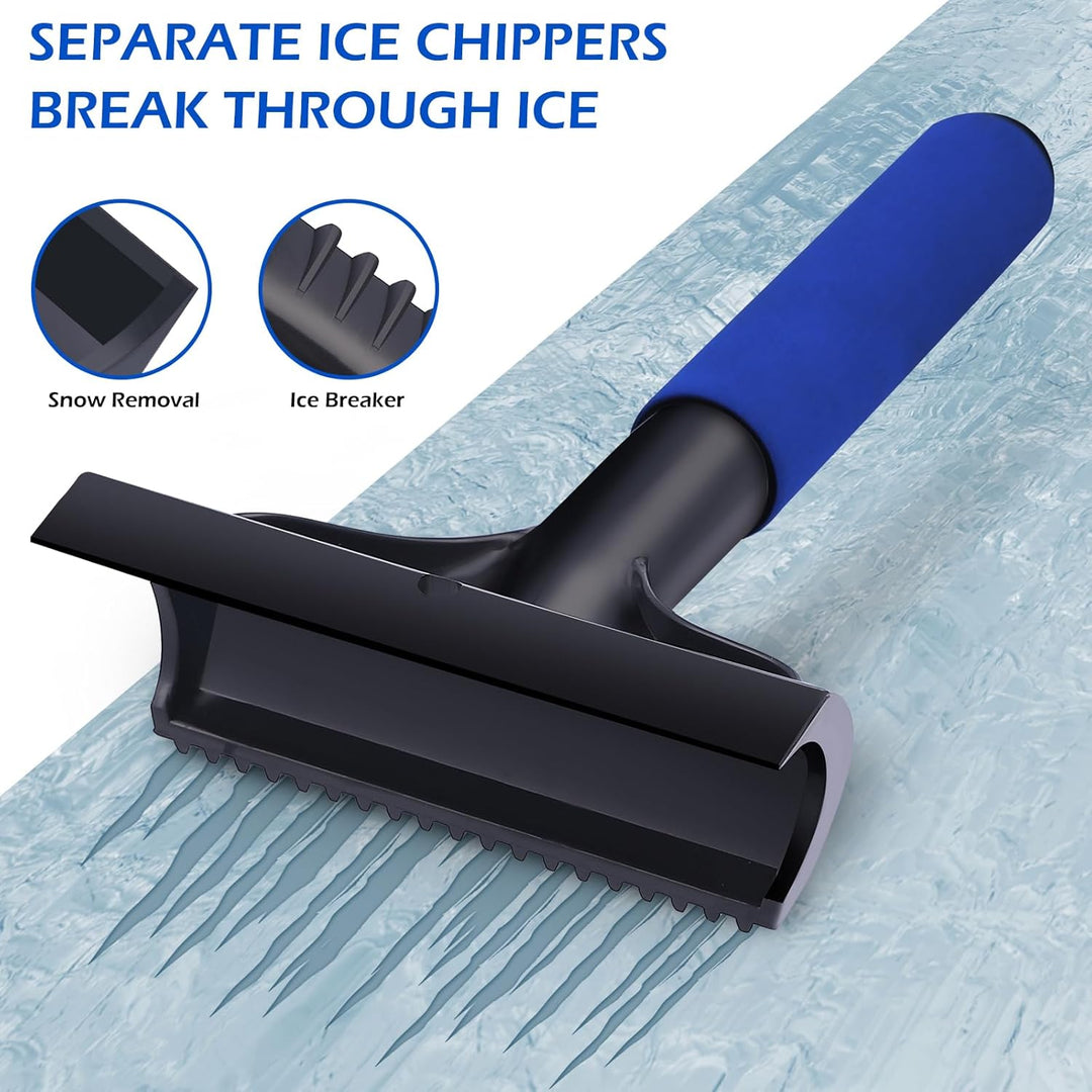 Ice Scrapers for Car Windshield - 5.9" Wide Large Blade, Ergonomic Foam Grip, Efficient Snow Brush & Frost Remover, Ice Crusher Breaker for Suvs & Trucks - Perfect Stocking Stuffer Gift