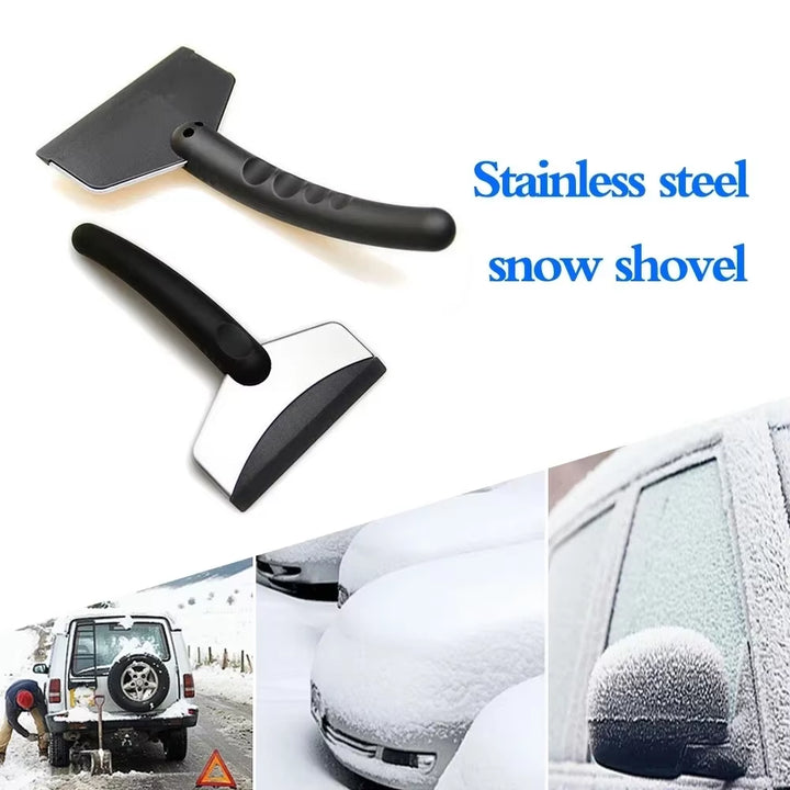 1/2Pcs Car Snow Shovel Winter Windshield Defrosting Ice Scraper Tool Stainless Steel Car Windshield Snow Remover Car Accessories