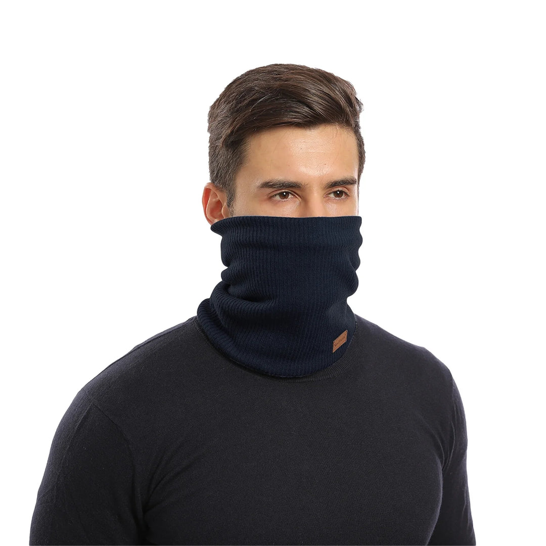 Winter Neck Warmer Men Scarf,Ski Neck Warmer Scarf for Women, Fleece Lining Double Layer Neck Gaiter Face Mask,Navy Blue